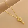 Подвесные ожерелья Женская роскошная ожерелье из золотого ключа CZ Corean Fashion Simple Neansamense Stem Great Gritle Gird Vintage Jewelrypend