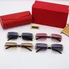 Óculos de sol sem aro composto Metal sem moldura óptica Retângulo clássico quadrado mais recente moda Meng Glass Sunshade Glasses Luxo de Deusa para mulheres óculos 1347