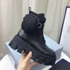 Botas de designer de alta qualidade clássico não deslizamento rois martin sapatos nylon deserto militar combate botas curtas camada removível de couro para mulheres caixa externa p8889