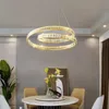 Lampade a sospensione moderna soggiorno di lusso in cristallo lampadario a LEDELIER Studio in oro Isola rotonda Apparecchi di illuminazione appesa