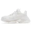 17FW Paires Clear Sole Triple S Sneakers Hommes Femmes Casual Chaussures Mode Crystal Bottom Sneaker Designer Trainers Old Dad Shoe Blanc Noir Vert Rose Jaune Arc-en-ciel c35