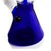 Garrafa de vidro azul de narguilé Bongs de pescoço comprido