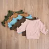 Sonbahar Kış Çocuk Bebek Kız Uzun Kollu Topu Örgü Kazak Tops A-Line Düğme Etek 2 adet Kız Giyim Seti 220326