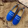 Starboard Flat Designers de luxe Espadrilles Blue Logo chaussures JUTE printemps été Toile appartements mocassins chaussures faites à la main pour femmes casual luxe lounge usine chaussures