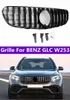 Auto GT Grille Past voor Benz GLC W253 Top Kwaliteit ABS ABS ABS ABS BUMPER ZWART/ SILVER NIERTEY Grille Grills 20 15-20 16