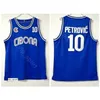 SJZL98 CIBONA ZAGREB COLLEGE Drazen Petrovic Jersey 10 Män Team Color Blue University Petrovic Basketball Jersey Uniform andas bra kvalitet