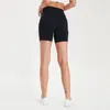 AL0LULU Shorts de cintura alta femininos de verão 5 cores para ciclismo e exercícios fitness Ioga shorts justos elásticos