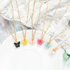 Cute Acrylic Butterfly Earrings Pendant Necklaces Combination Jewelry Set Sweet Style Alloy Chain