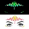 Face Gems Luminous Temporary Tattoo Stickers Glitter Stickers Waterproof Face Jewels Rainbow Tears Rhinestone for Party