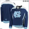 XFLSP College Custom Unc North Carolina Tar Heels Stitched Hockey Jersey 21 John Beeson 8 Joshua Carlson 91 Noah Friedman 65 Jake Weiland 92 Daniel