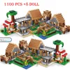 O Mountain Cave Elevator Village Tree House Building Block com figuras compatíveis 21137 My World Bricks Set Gifts Toys G220524