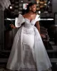 Afrikanische Meerjungfrau Brautkleider Überrock Brautkleid Spitze Applique Perlen Ein Schultergurt Sweep Zug Nach Maß vestidos 2022