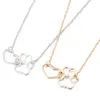 CANW CAW PAW Peach Heart Collana femmina Female Hollove Clavicle Chain Gente di regalo con la collana di gioielli