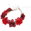 Decorative Flowers & Wreaths Flower Headdress Headband Head Crown Simulation Wreath Wedding Bridal Hair Garland Floral FakeDecorative