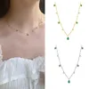 Colares de pendentes 1pcs colar verde de rarga de zircão para mulheres chiques elegantes estilo mori festival de luxo jóias presentes de jóias wholesalependa