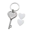 Transferência de calor coração em forma de sublimação de pingente de pingente em branco chaveiros diy keyring decorativo