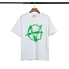 Brand Tide Events Anti War Series Graffiti Printing Summer T-shirt a maniche corte in cotone da uomo e da donna