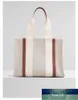 Umhängetasche Buchstabe Druckstreifen große Kapazität Tasche Leinwand japanische lässige Handtasche Einkaufstaschen für Frauen2813