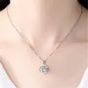 Vierblättriges Kleeblatt Halskette Schmuck Blume Silber Anhänger Halsketten Kette Geburtstagsgeschenk für Frauen