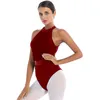 Stage Wear Ballerina Dance Leotard Recorte Back Bodysuit Sequins Ballet Disfraz contemporáneo Vestido lírico