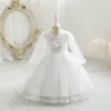 Saia infantil Flower Girl Dresses 2022 Apliques Beading Novo Doces Princess Ball Vestais Vestido de festa de casamento Fake Sleeve vestidos de manga