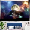 Psychedelische maan muur tapestries bomen en sterren landschap bosdoek hangende decor strand tapijt huis J220804