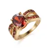 Wedding Rings Vintage Female Red Crystal Jewelry Charm Gold Color Big For Women Luxury Oval Zircon Stone Engagement Ring Rita22