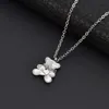 Necklace Bracelet Earring Set White Shell Cute Bear Peach Heart Stainless Steel Ladies Jewelry 220721