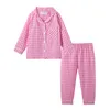 Mudkingdom meninos meninas de pijamas de manga longa Conjunto de colarinho outono outono fofo criança pijama crianças roupas de dormir roupas pjs 220714