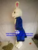Maskot Bebek Kostüm Beyaz Mavi Paskalya Bunny Osterhase Tavşan Hare Maskot Kostüm Yetişkin Karikatür Karakter Bahçe Fantasia Yıllık Toplantı ZX14