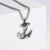 Mens Hiphop Pendant Halsband Trendiga Simple Japanese and Korean Style Ship Anchor 304 Rostfritt stål Cast Jewelry Boys Ornaments