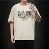 Letnie męskie Koszulki Moda Osobowość Graffiti Drukuj O Neck Krótki Rękaw T Shirt Mens Casual Hip Hop Oversized Top