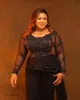 2022 Plus Size Arabic Aso Ebi Black Lace Pärled Jumpsuits Prom Dresses Sheath Sexig Evening Formal Party Second Reception Birthday Engagement Gowns Dress ZJ606
