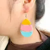 Stud Lovely White Hollow Out Egg Shape With Carrot And Pink Colorful Acrylic Pendant Earrings For WomenStud StudStud Kirs22