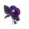 装飾的な花の花輪1PCS人工バラの花と眼球の黒いバーガンドリーフェイクハロウィーンゴーストフェスティバルレイアウトルームホームデコラ