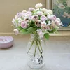 Dekoracyjne kwiaty wieńce 1 wiązka 5 widelców jedwabne herbaty róże pąki fałszywe domowe sukienka miękka zestaw krajobrazowy