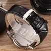 Armbanduhren Hip Hop Mechanische Uhr für Männer Einzigartiges dreieckiges Skelett-Zifferblatt-Design Schwarzes Lederarmband Trendgeschenke Uhr 2022 M141Wristwat