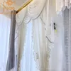 Curtain & Drapes Princess Style White Lotus Leaf Lace Velvet Embroidered Window Screen Curtains For Living Room Bedroom Partition CurtainCur
