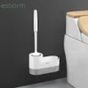 Estiorm toilet brush with holder Wall Mounted soft Silicone Toilet Brush wc toilette brosse with storage Bathroom Cleaning Brush188171947