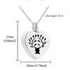 Collana con ciondolo a forma di albero della vita in acciaio inossidabile a forma di cuore, collana con ciondolo a forma di urna commemorativa, gioielli ricordo per donna e uomo