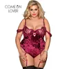 comeonlover bodies ladies spaghetti strap lace up body suit bodycon velvet marge size 7xl 1ピースボディスーツ服Re80604p 210306