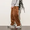 Corduroy byxor män våren höst byxor Casual Loose Staight Byxor Mens Elastic Waist Sport Pant Male M-5XL 220325