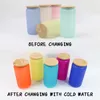 Wholesale! Sublimation Cold Water Color Change Glass With Wooden Lid 16oz DIY Heat Transfer Wine Tumblers 6colors Drinking Beer Cups A12