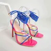 Sandals Pumps Designer 2022 Summer New High Heels Sexy Cross Strap Clip Toe Sandals Women Women 220617