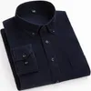 Camisa de pana de algodón de manga larga de invierno de ajuste regular para hombre, camisa informal cálida S ~ 6xl, camisas sólidas para hombre con bolsillos, calidad de otoño 220401