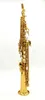 Saxofón soprano recto lacado en oro música oriental con dos mástiles 000