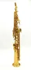 Eastern Music Gold Lacquer Straight Soprano Saxophone med två halsar 000