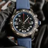 الساعات الرجالية ساعة عرضية حركة الكوارتز wristwatch 44 ملم حزام جلدي التصميم المقاوم للماء للرجال