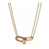 Tiff jeder Schmuck Anhänger Halskette Designer Luxus Mode Hufeisen Anhänger Serie Halsketten 6 Stile Roségold Platin Kette di238d