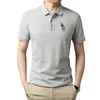 100% Katoen Modemerk Designer Polo Shirt Zwart Mens Koreaanse Gestreepte Casual Lange Mouwen Premium Top 220615